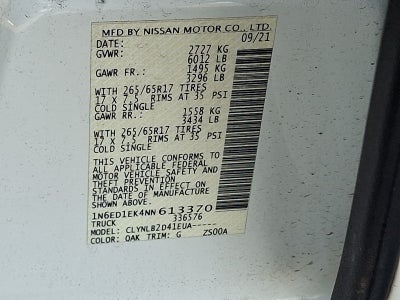2022 Nissan Frontier Crew Cab SV 4x4