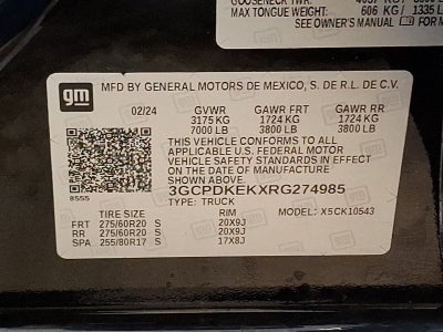 2024 Chevrolet Silverado 1500 4WD Crew Cab Short Bed LT with 2FL