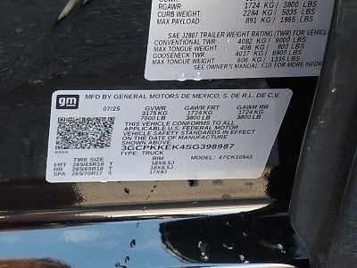 2025 Chevrolet Silverado 1500 4WD Crew Cab Short Bed LT with 2FL