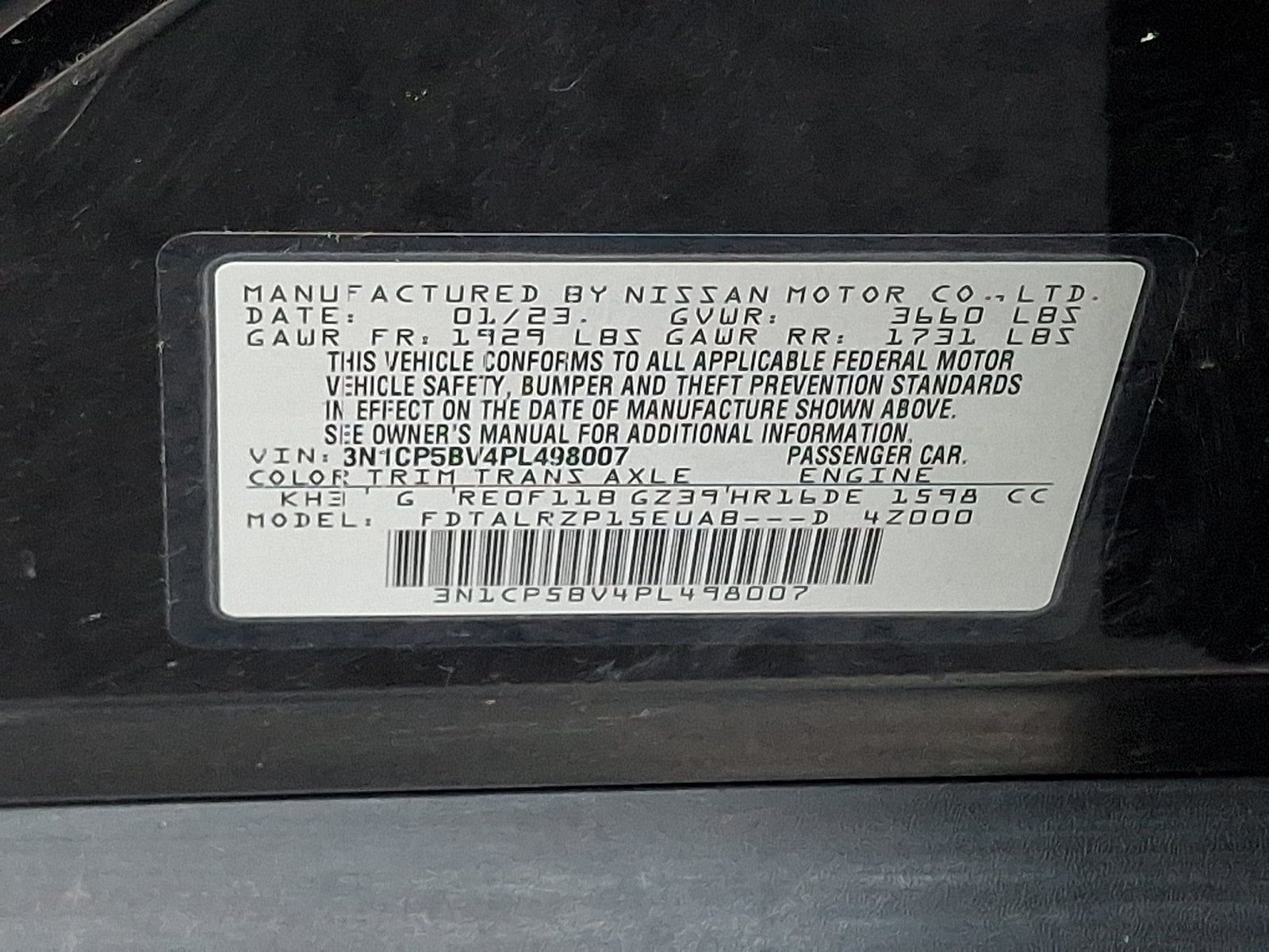 2023 Nissan Kicks S Xtronic CVT