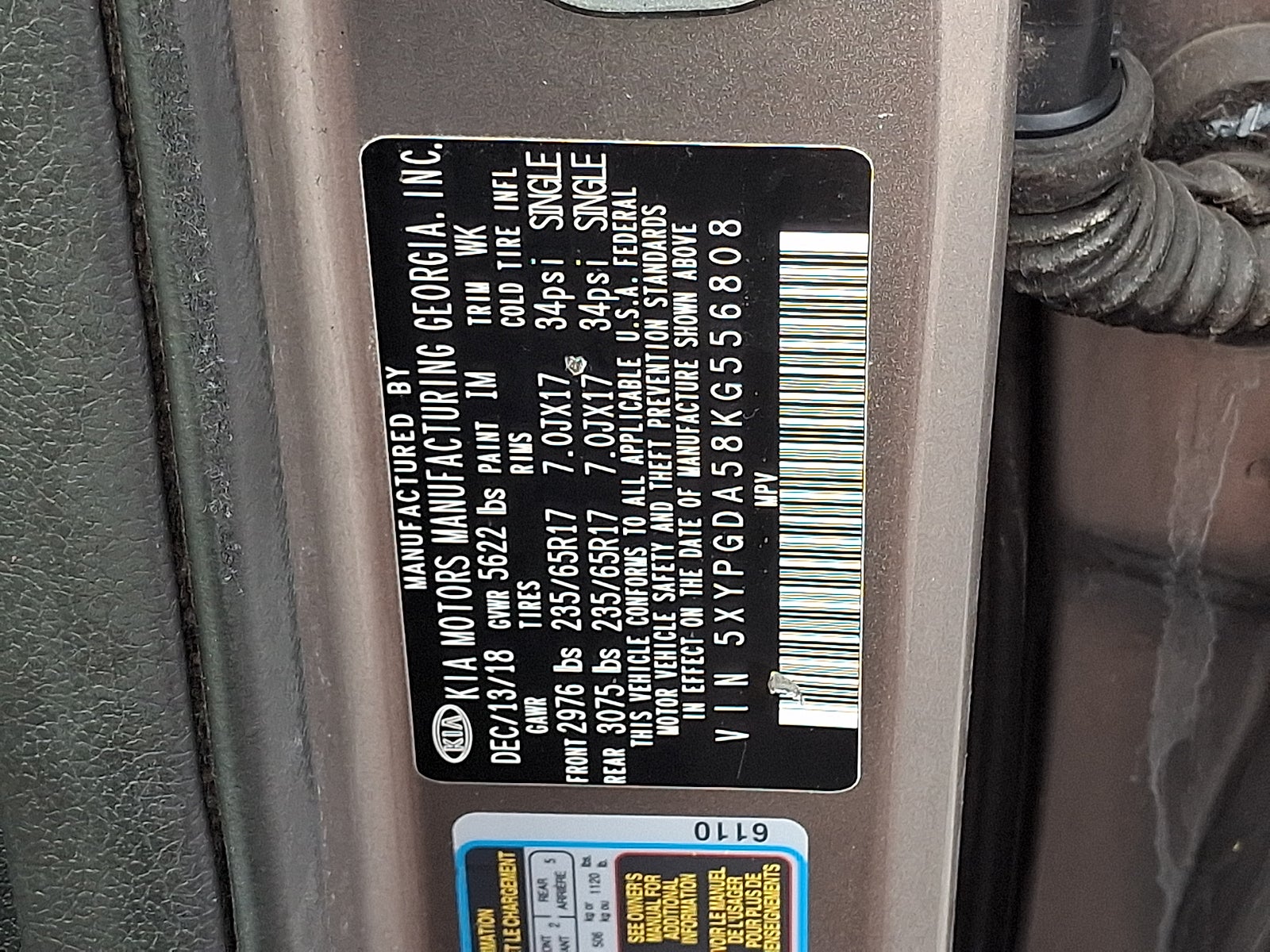 2019 Kia Sorento 3.3L LX