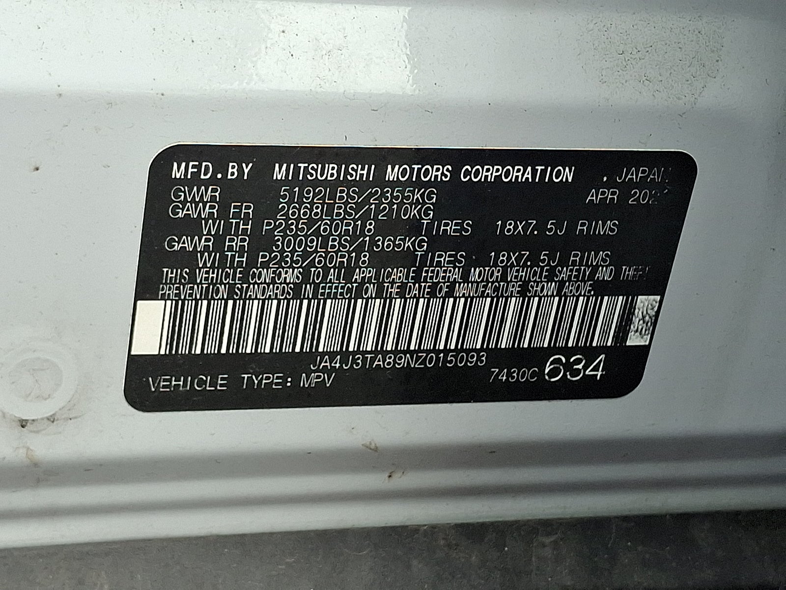 2022 Mitsubishi Outlander ES 2.5 2WD